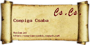 Csepiga Csaba névjegykártya